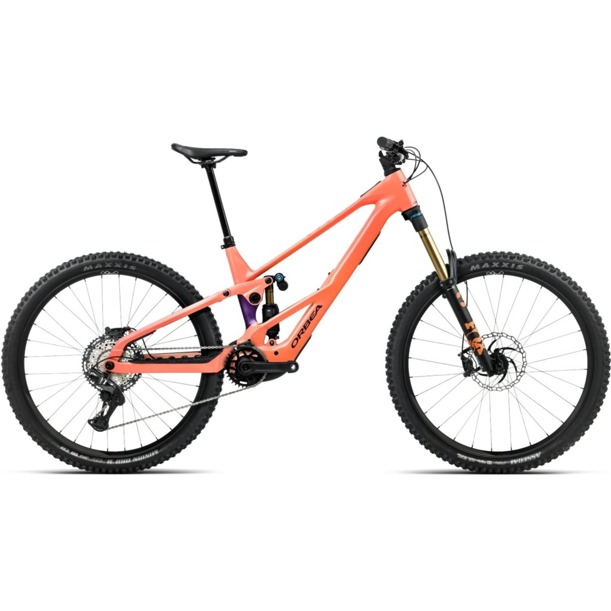 El MTB Orbea Wild LT H-Team Avinox M2S Wild Orange/Royal Plum