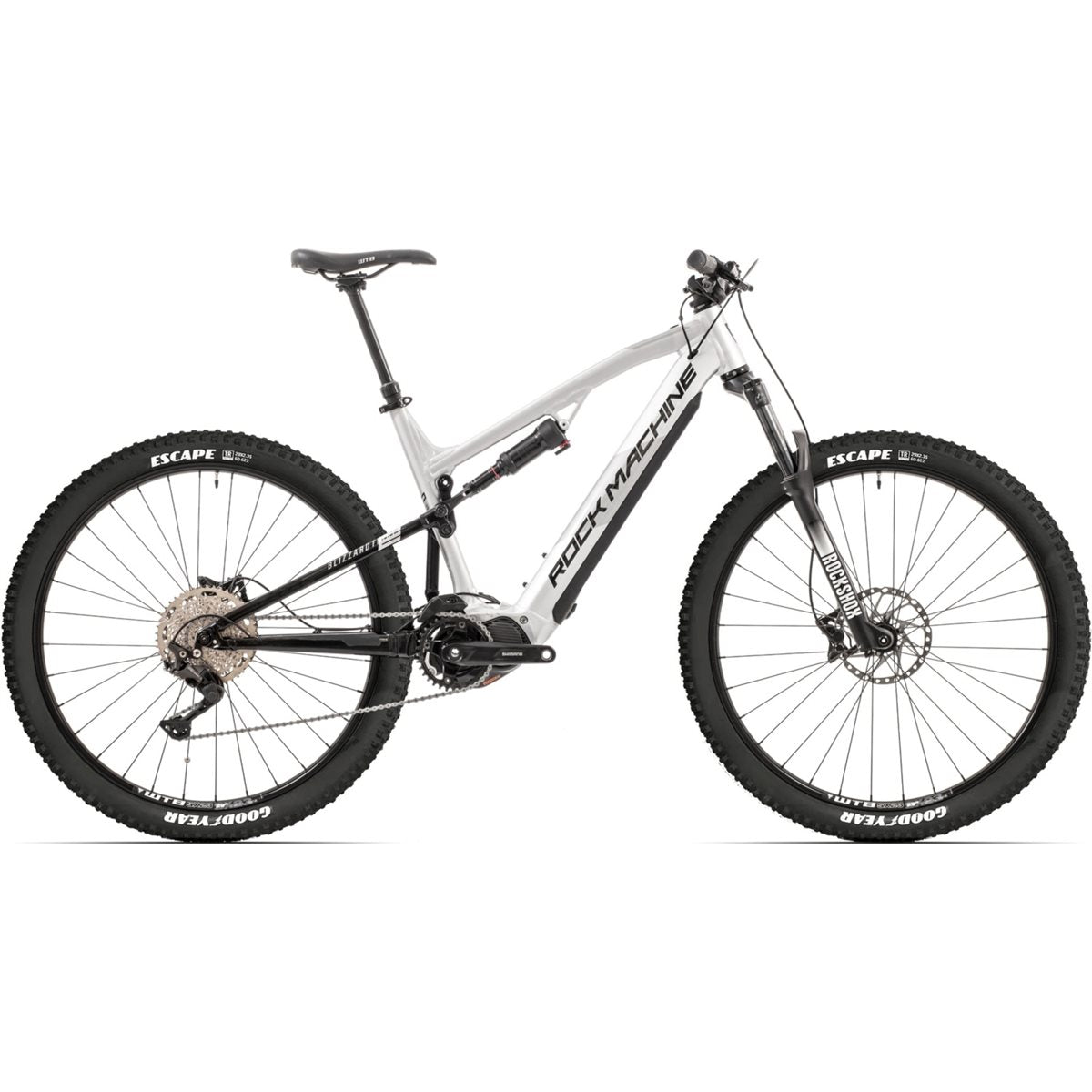 El MTB Rock Machine eBlizzard 30 S Gloss Silver/Black/Grey