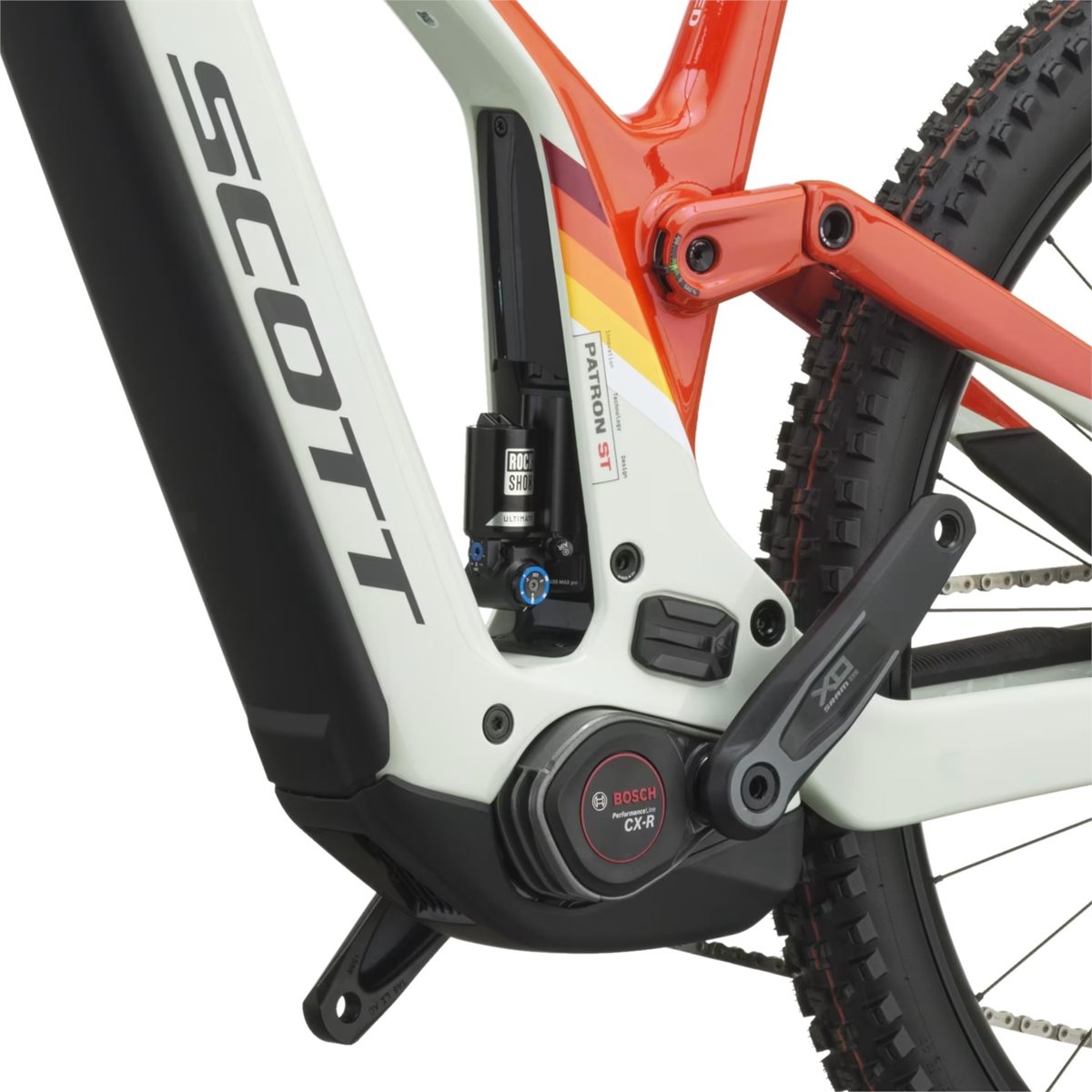 El MTB Scott Patron ST Tuned Blush White/Rally Red