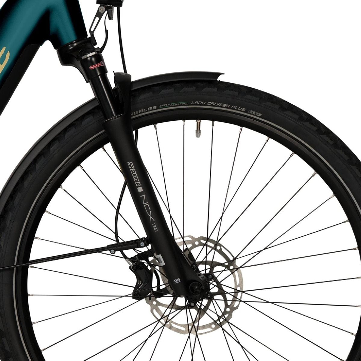 Elcykel Corratec E-Power Trekking 28 CX8 Belt Gent Dark Tourquoise/Gold