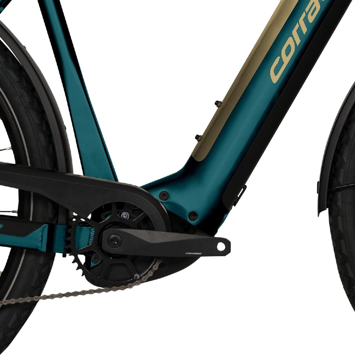 Elcykel Corratec E-Power Trekking 28 CX8 Belt Gent Dark Tourquoise/Gold