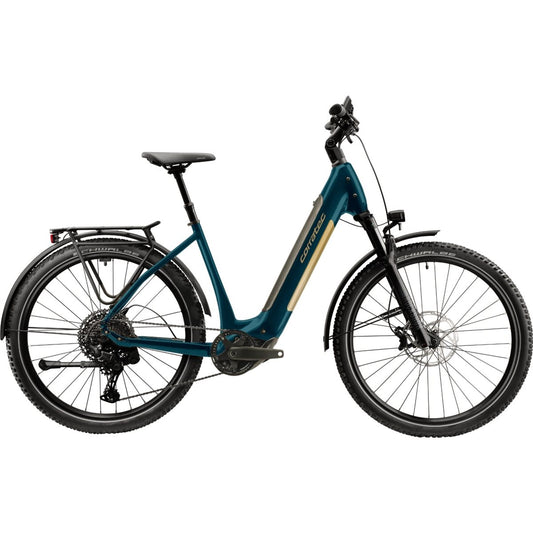 Elcykel Corratec E-Power Trekking 28 CX8 Belt Wave Dark Tourquoise/Gold