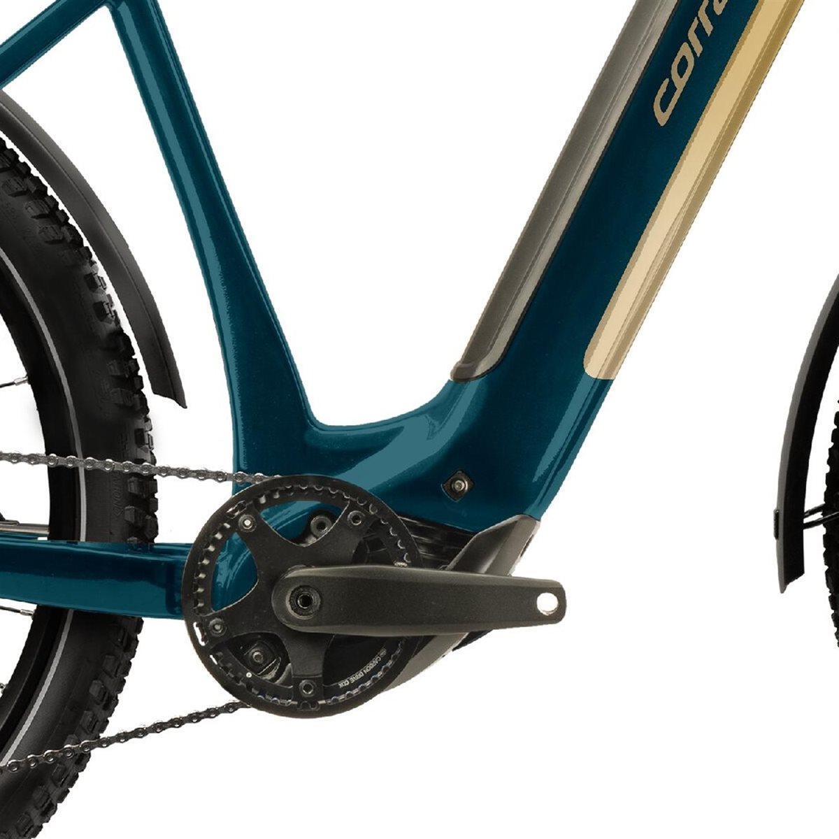 Elcykel Corratec E-Power Trekking 28 CX8 Belt Wave Dark Tourquoise/Gold