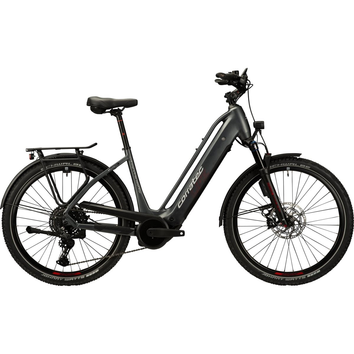 Elcykel Corratec Life CX8 12S Automatic Silver/Dark Grey/Red/Black