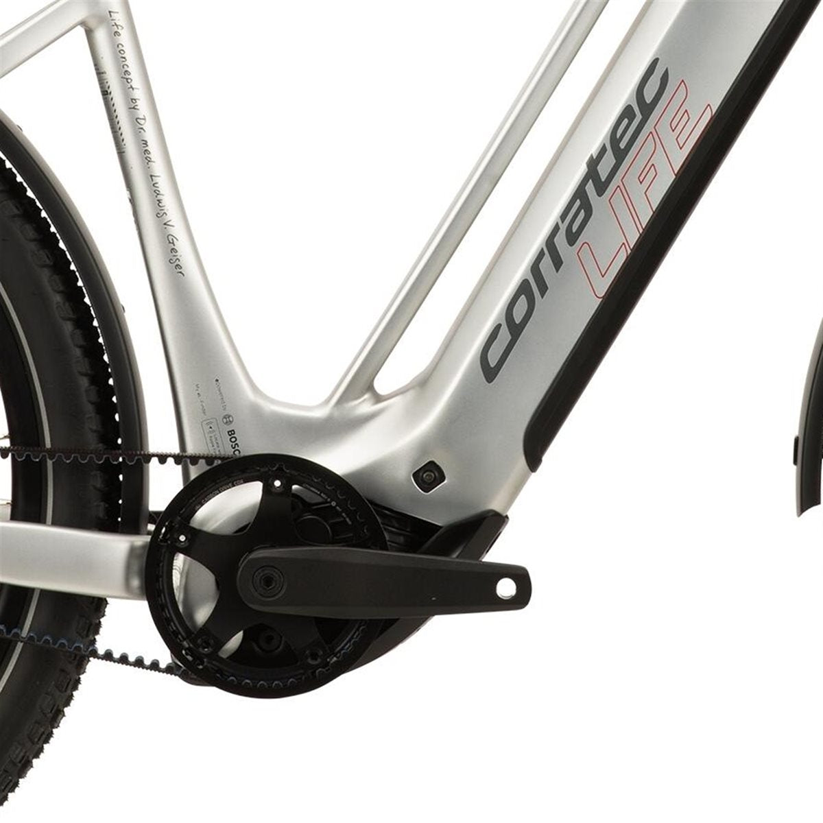 Elcykel Corratec Life CX8 Belt Dark Grey/Silver/Red