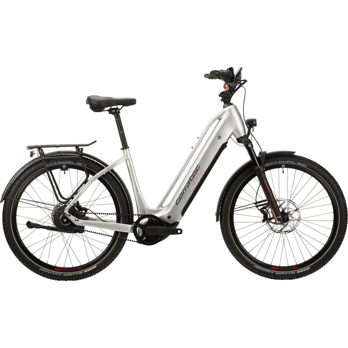 Elcykel Corratec Life CX8 Belt Dark Grey/Silver/Red