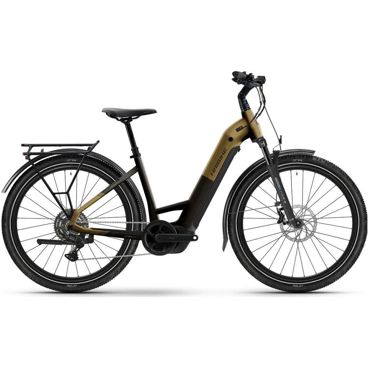 Elcykel Hybrid Haibike TREKKING 7.5 Low Sparkling Black/Gold