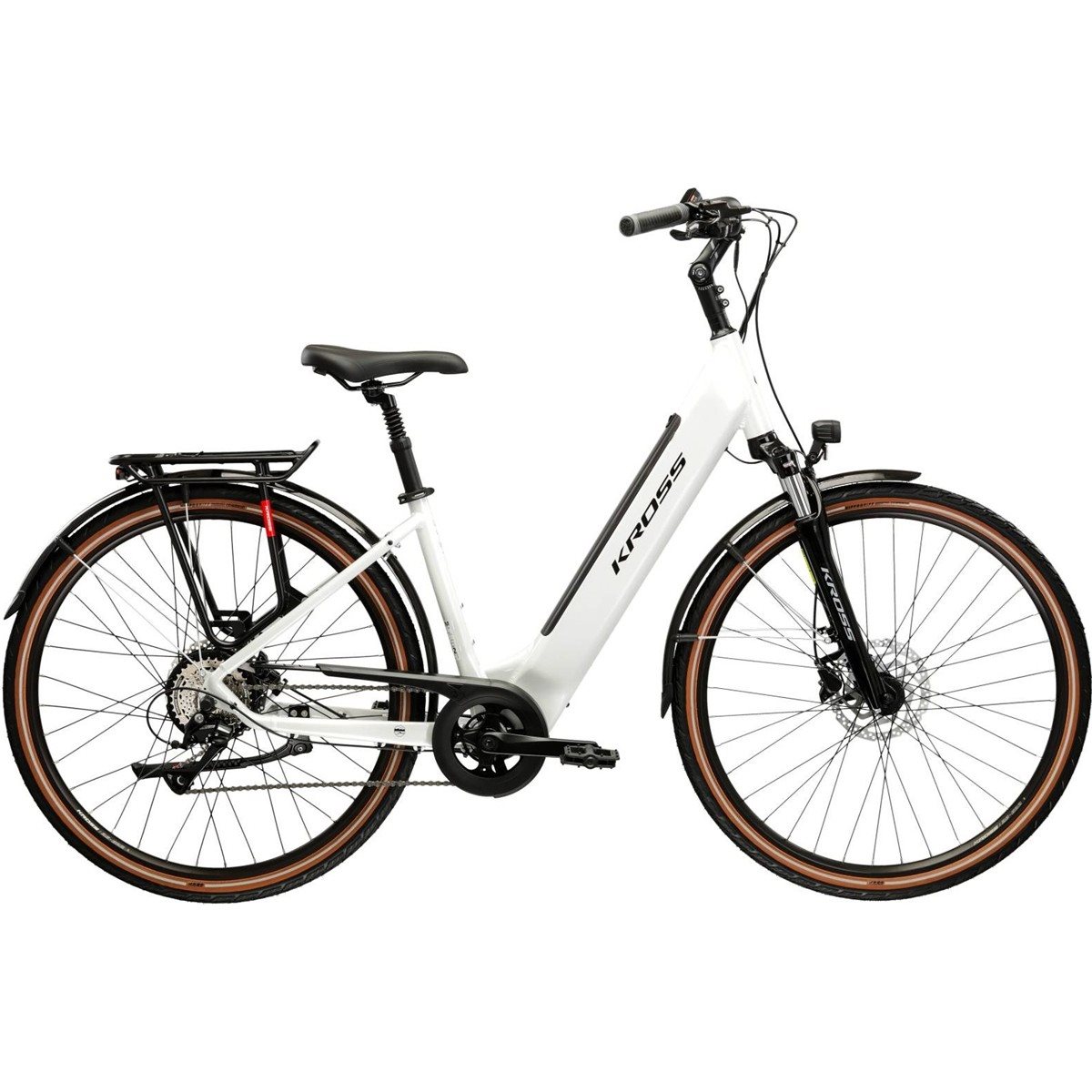 Elcykel hybrid Kross Trans Hybrid 1.0 W Pearl/Black