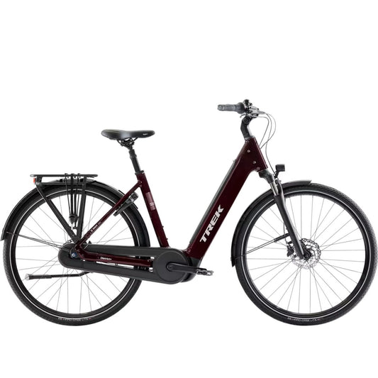 Elcykel Trek District+ 3 Lowstep N7 360Wh Cobra Blood