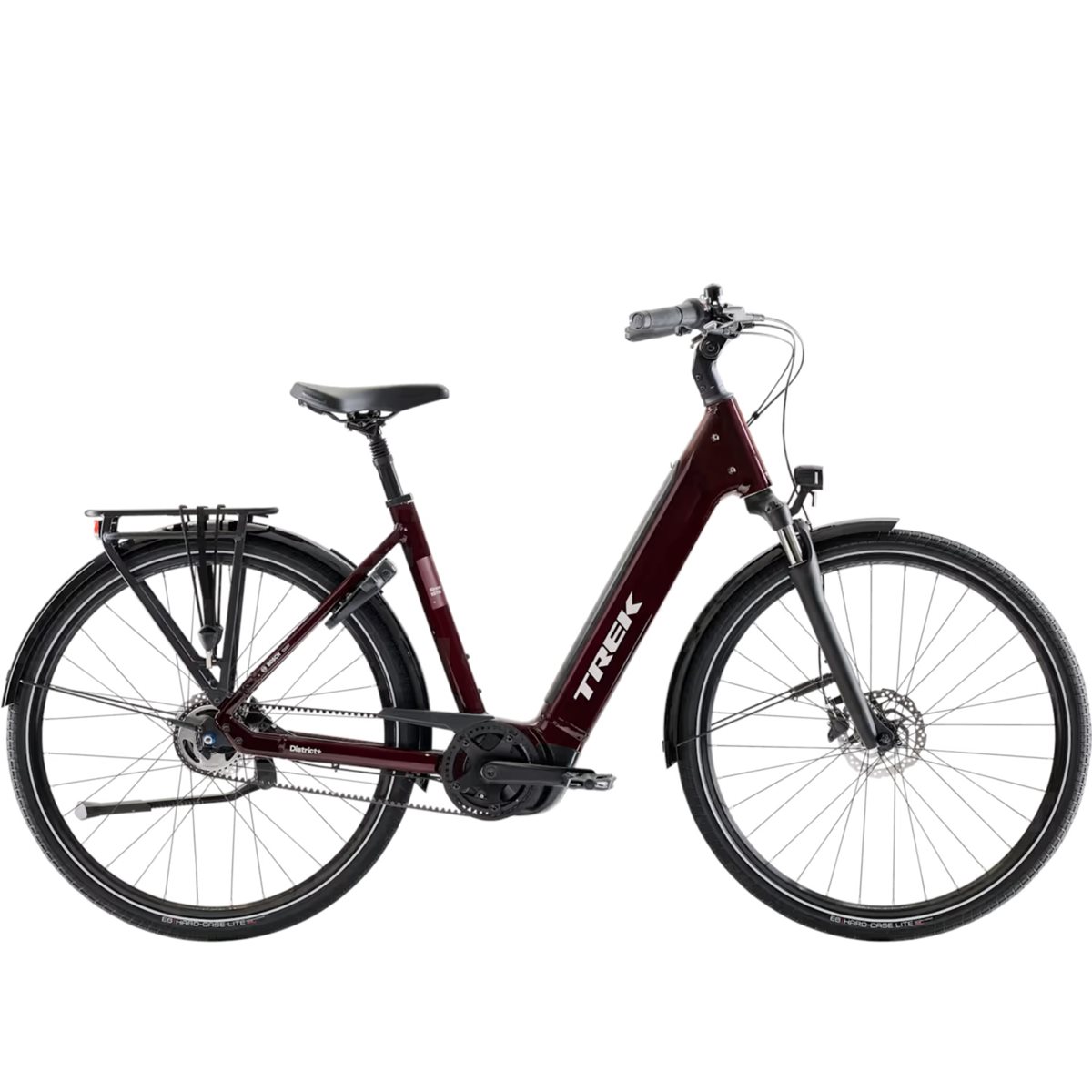 Elcykel Trek District+ 4 Lowstep N5 Belt 600Wh Cobra Blood
