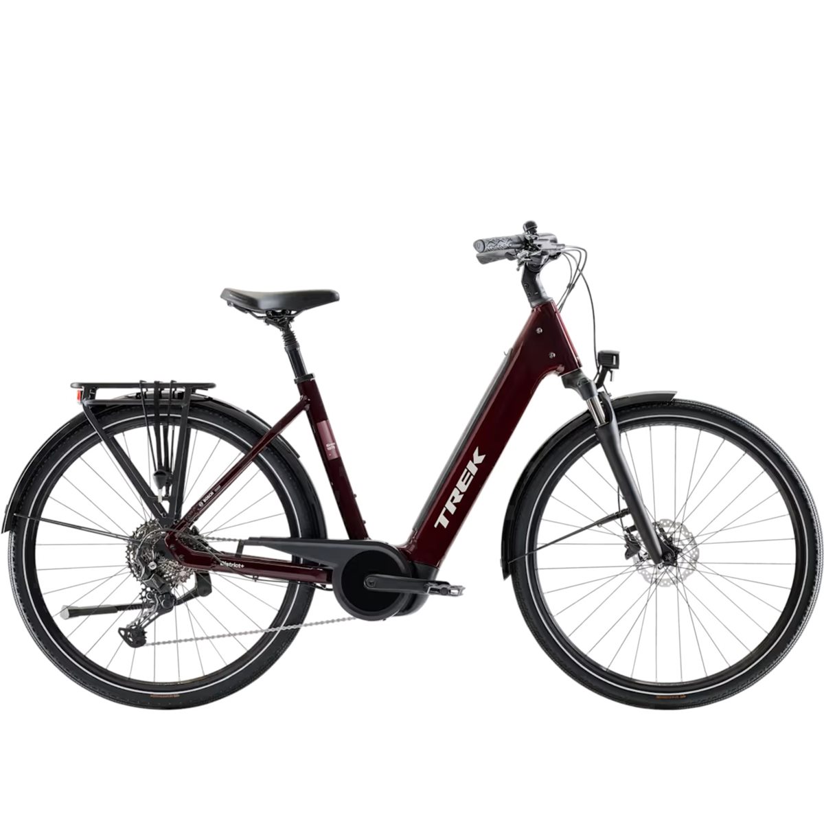 Elcykel Trek District+ 4 Lowstep R10 600Wh Cobra Blood
