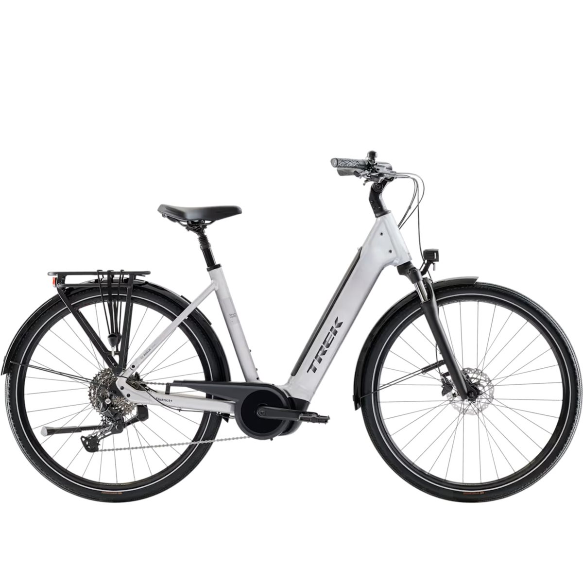 Elcykel Trek District+ 4 Lowstep R10 600Wh Lunar Silver