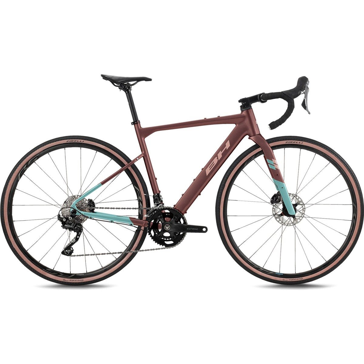 Gravel bike BH Gravelx Alu 1.0 Dark Red/Oxyde/Green Sea