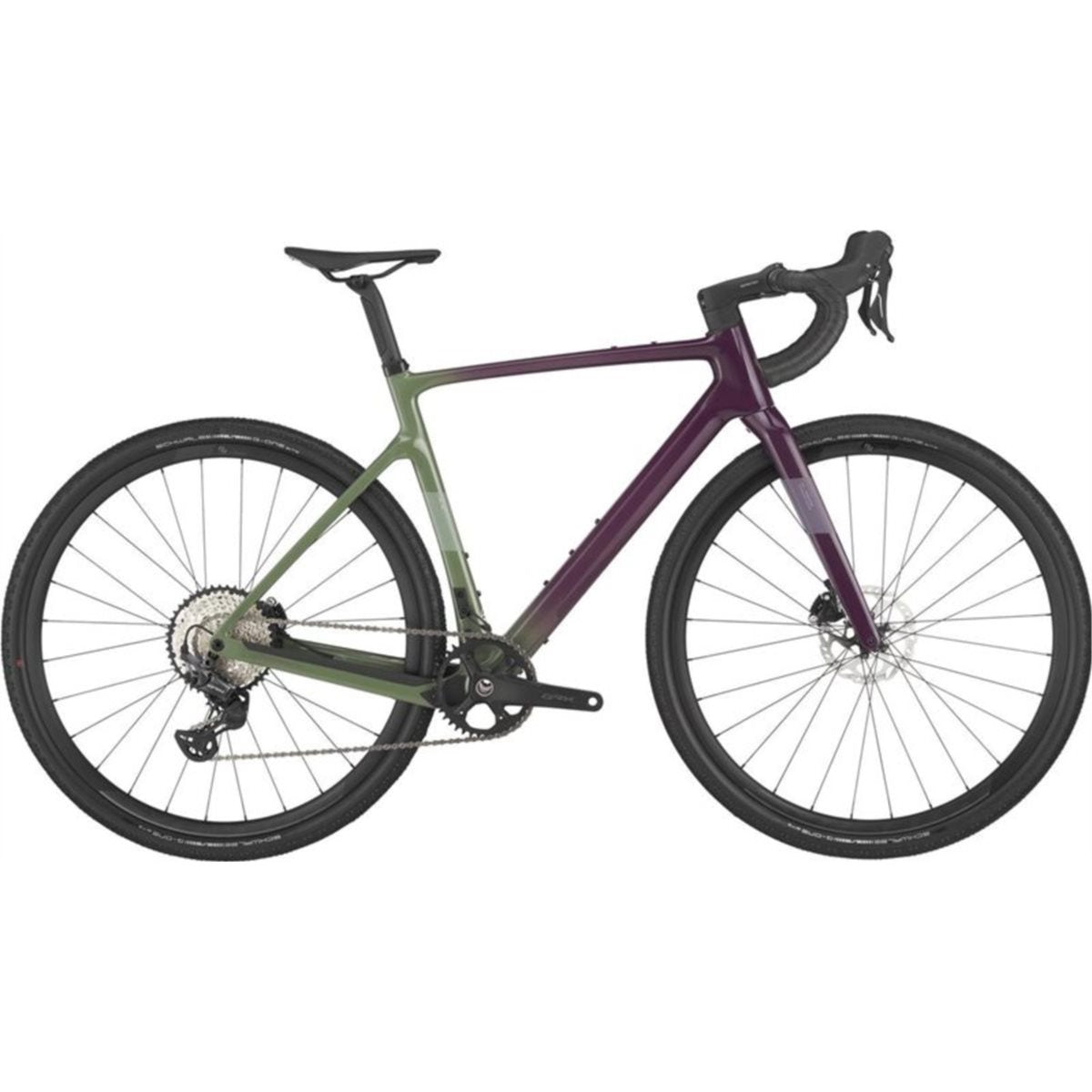 Gravel bike Scott Addict Gravel 40 SAMPLE Olivine Green/Blackberry Purple M