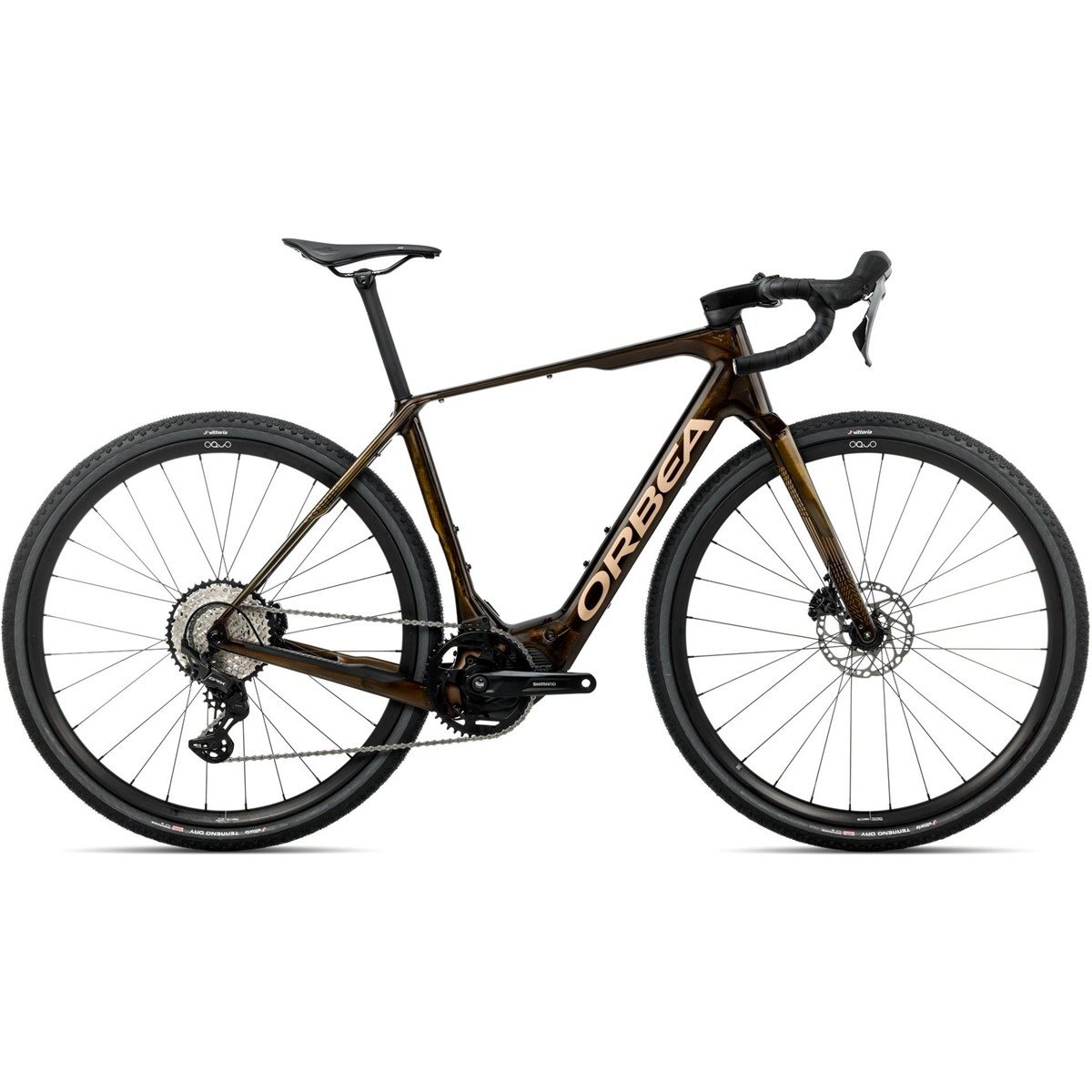 Gravel Elcykel Orbea Denna M20 420Wh Caramel Carbon View/Metallic Gold