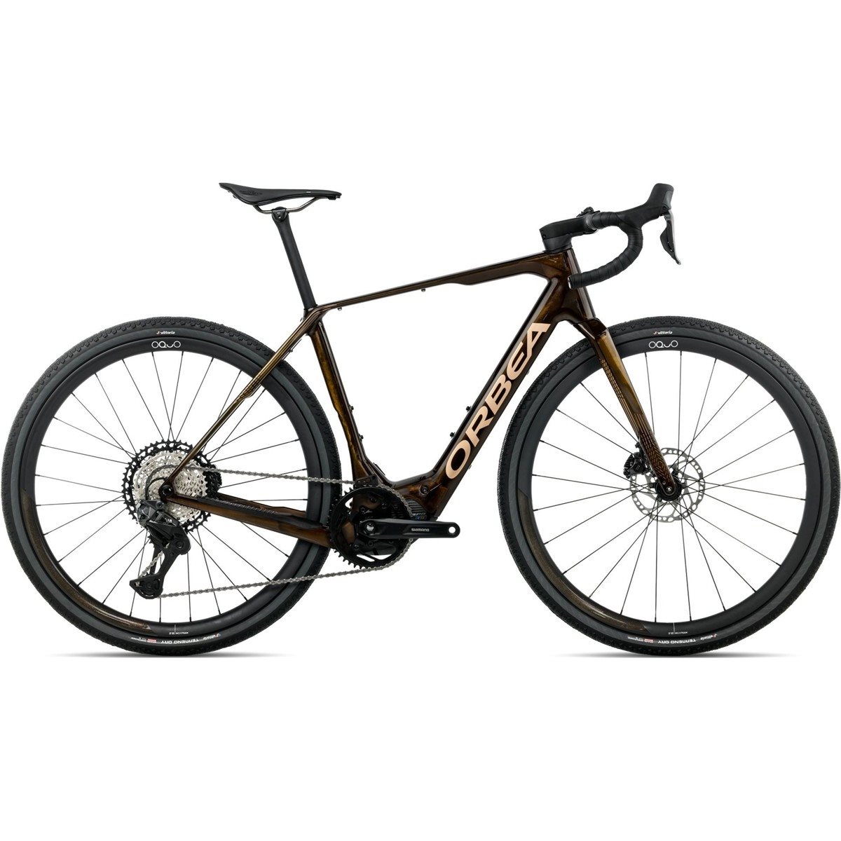 Gravel Elcykel Orbea Denna M20i 420Wh XT Di2 Caramel Carbon View/Metallic Gold