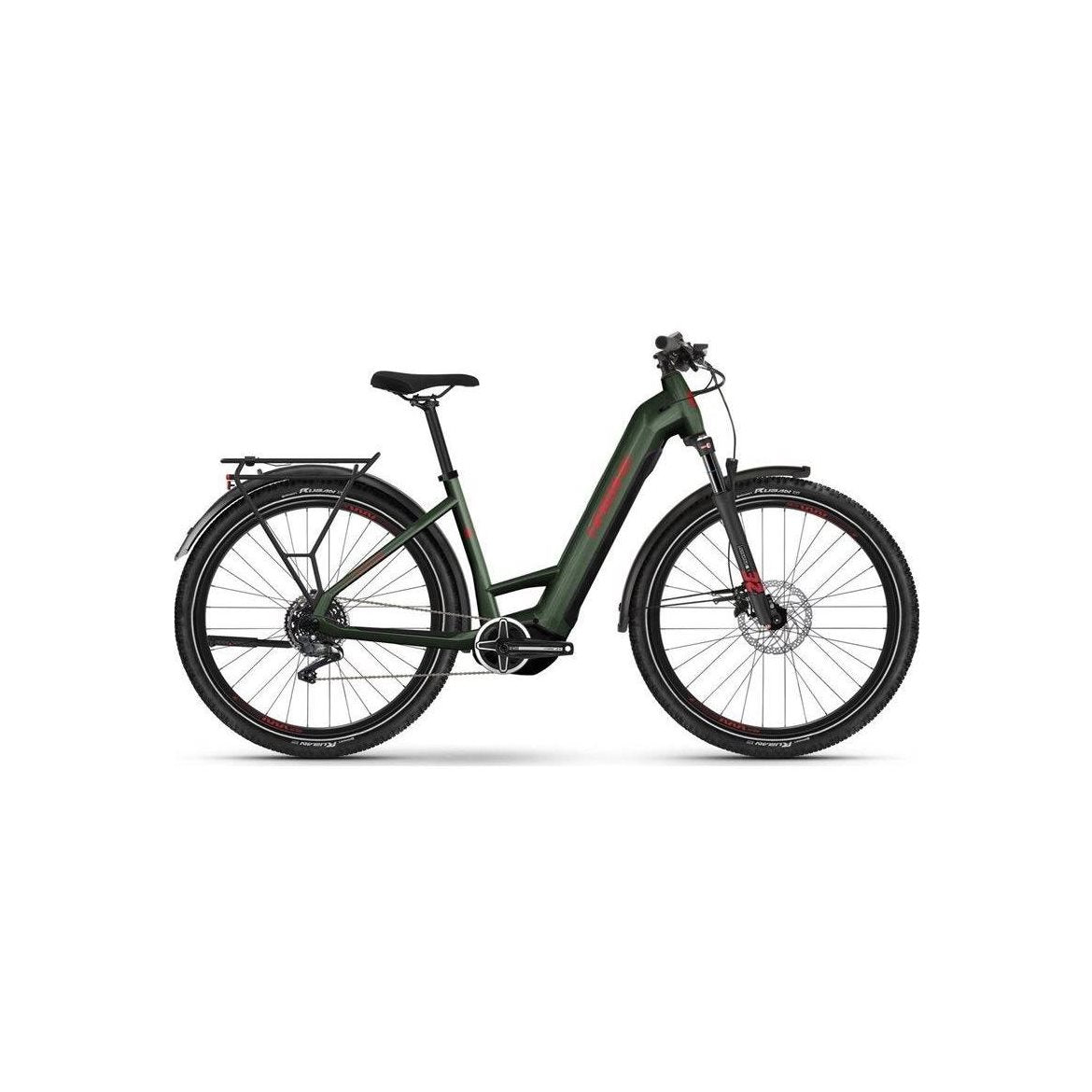 Haibike Elcykel hybrid Trekking 5 Low Olive/Red Gloss