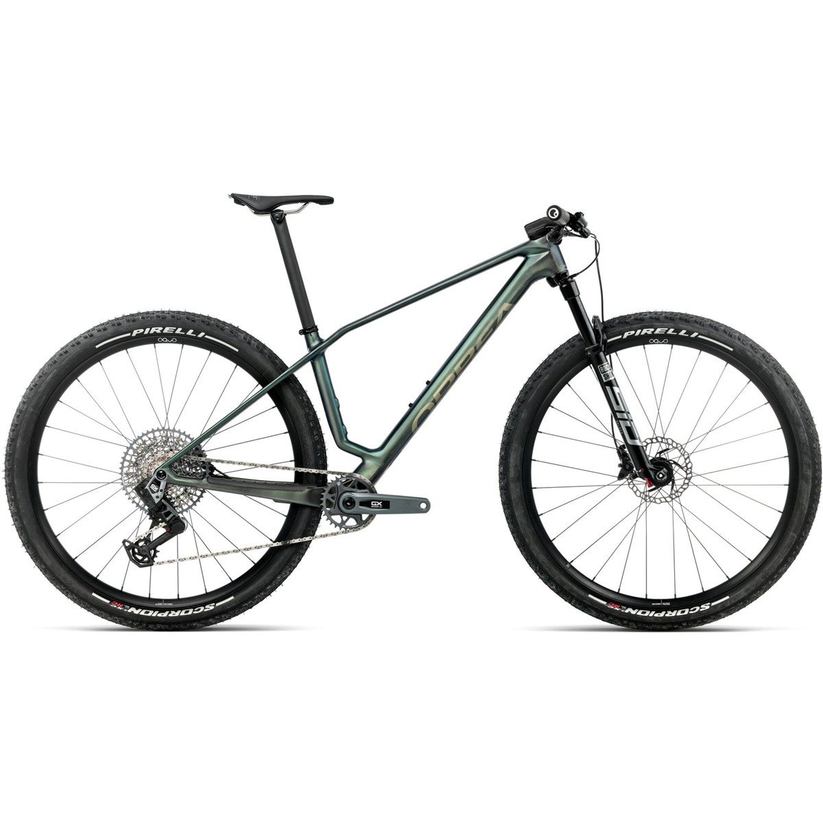 Hardtail MTB Orbea Alma M-Pro GX AXS Seaweed Carbon View