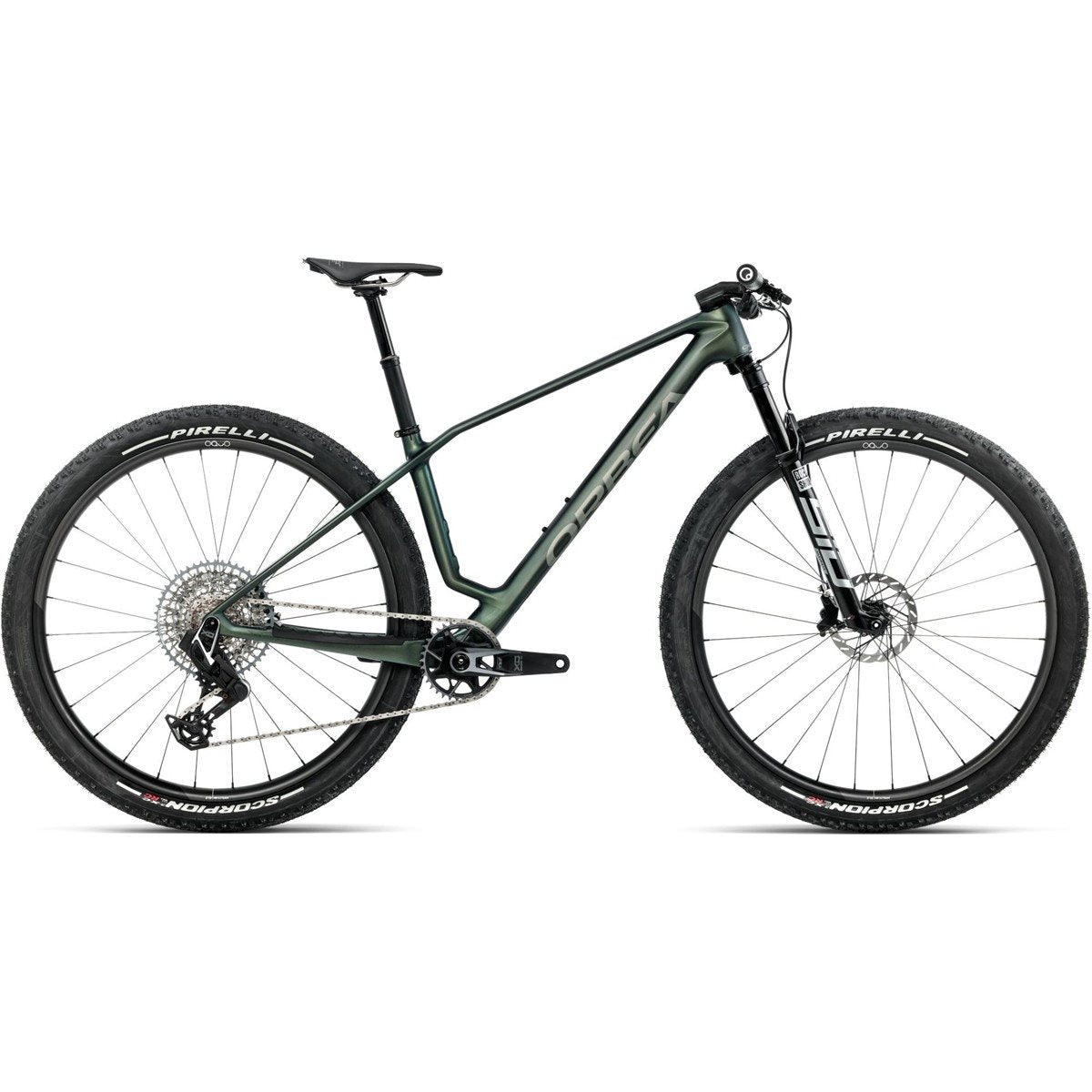 Hardtail MTB Orbea Alma M-Team X0 AXS Seaweed Carbon View