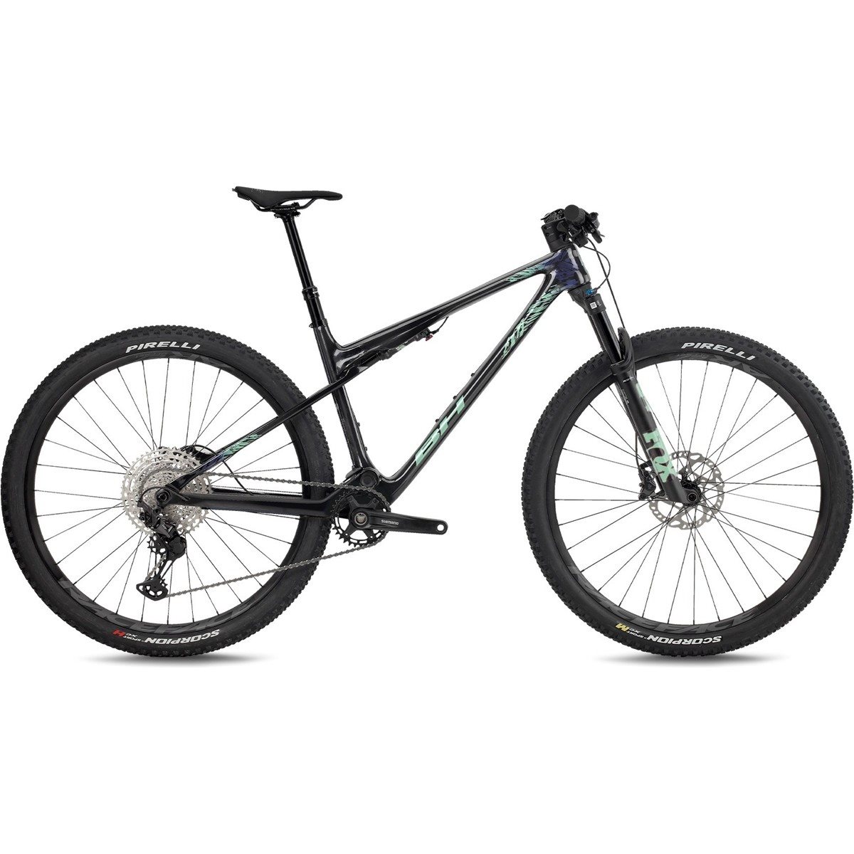 Heldämpad MTB BH Lynx SLS 6.5 Carbon/Light Green/Silver Blue