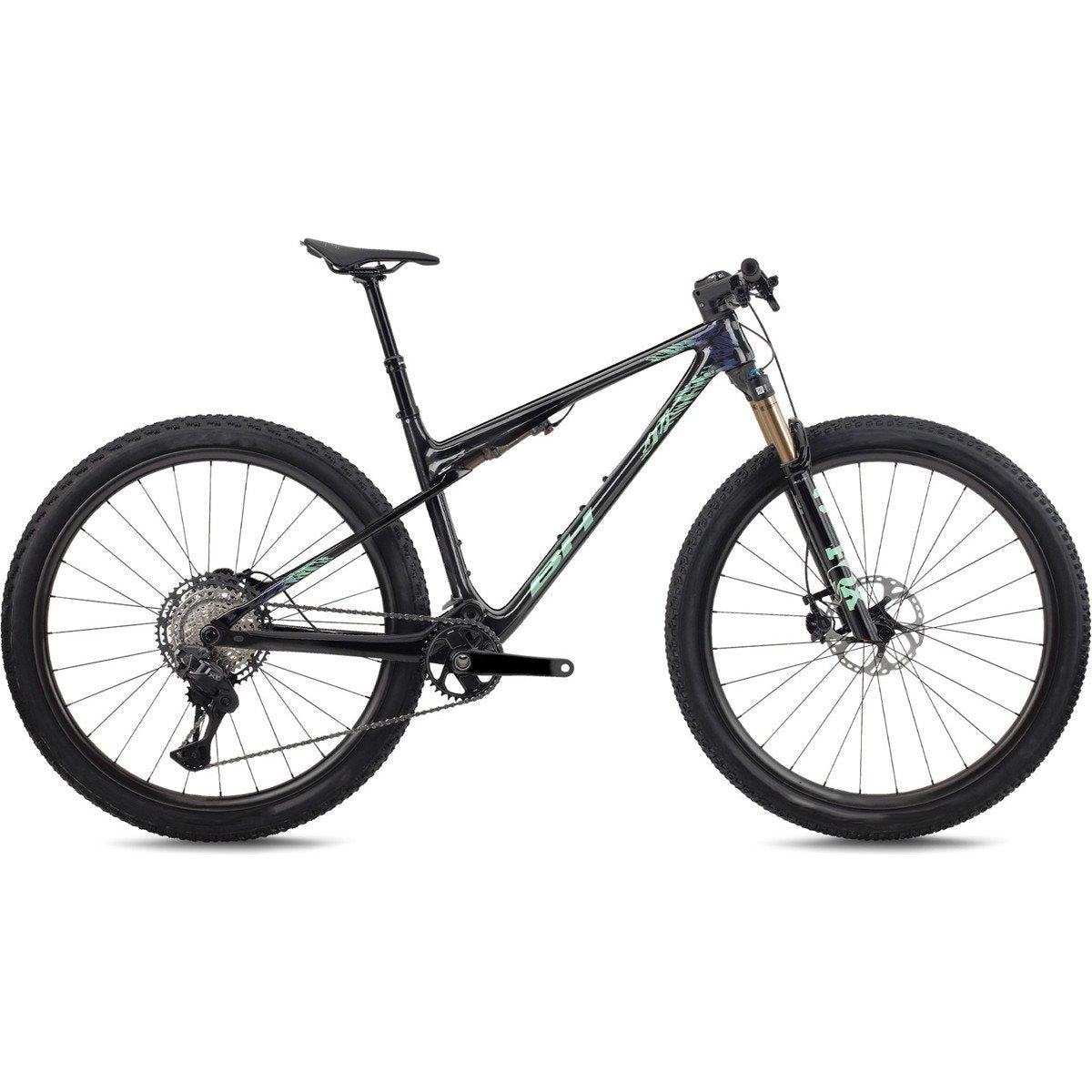 Heldämpad MTB BH Lynx SLS 7.5 Carbon/Light Green/Silver Blue