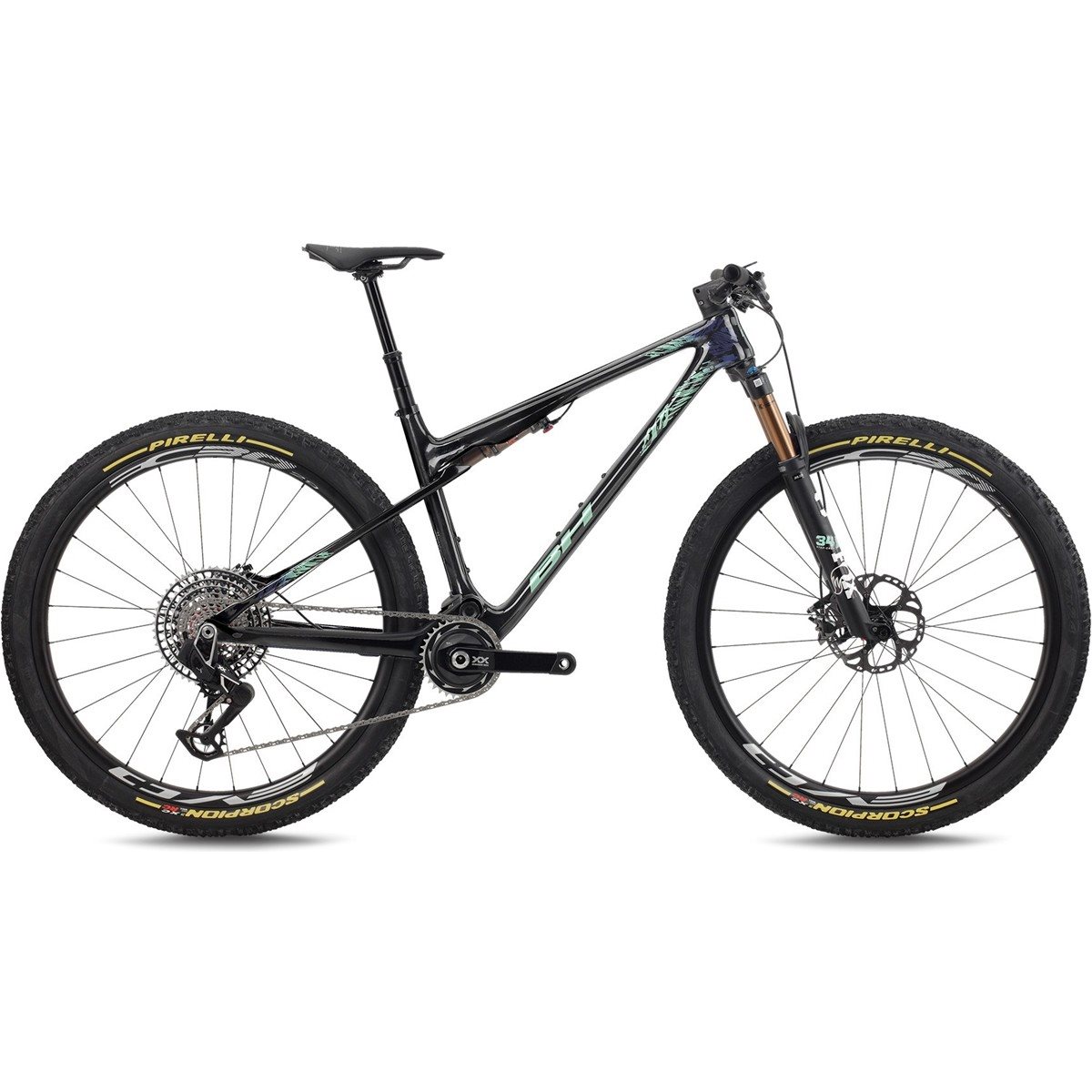 Heldämpad MTB BH Lynx SLS 9.5 Carbon/Light Green/Silver Blue