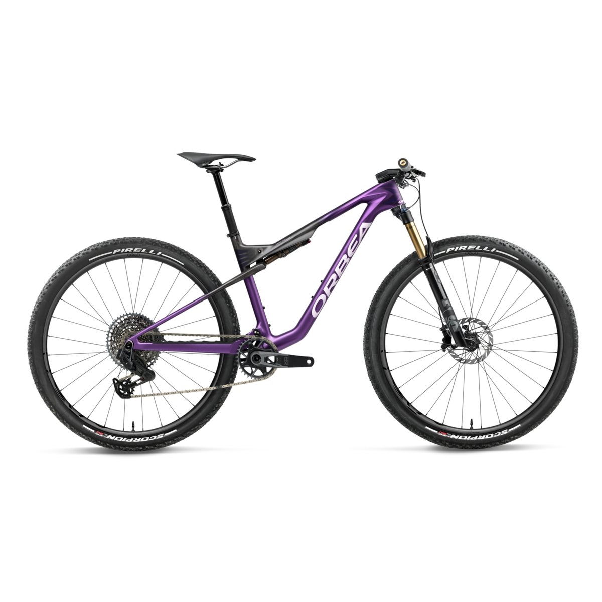 Heldämpad MTB Orbea Oiz M-Team AXS Royal Plum/Diamond Black Carbon View
