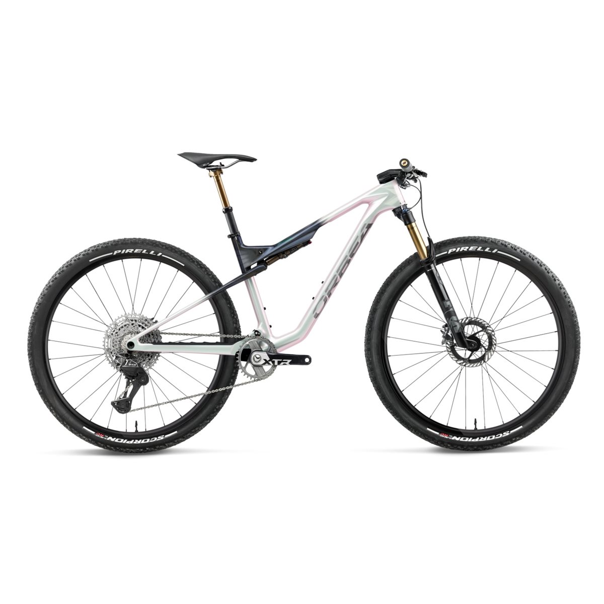 Heldämpad MTB Orbea Oiz M-Team Factory Iris White/Seaweed Carbon View