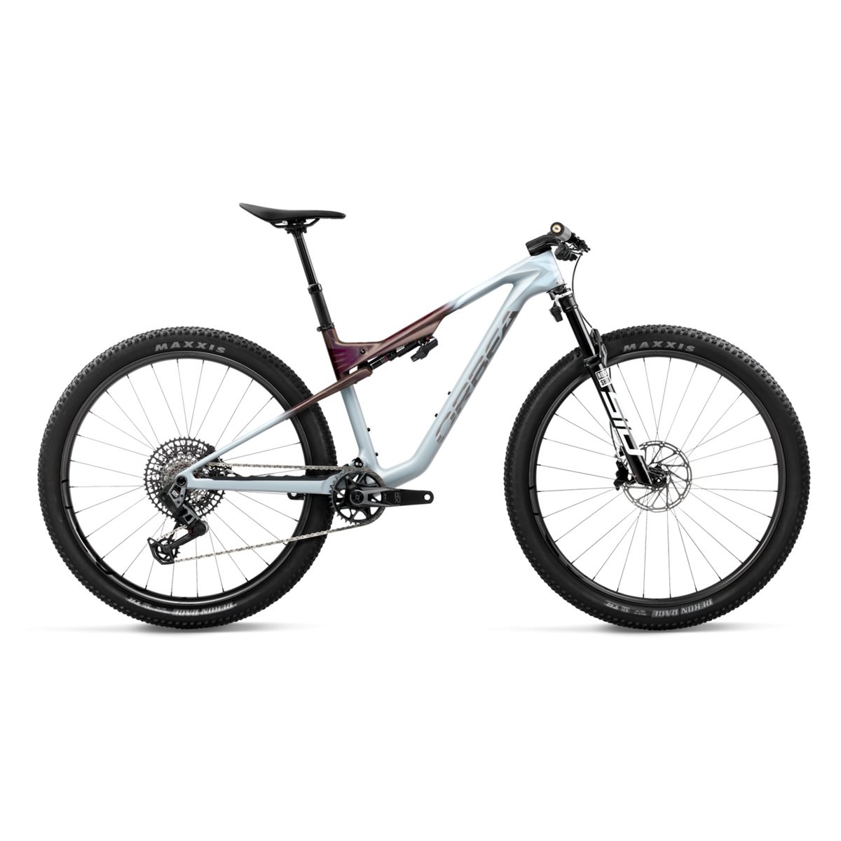 Heldämpad MTB Orbea Oiz M10 AXS Frozen Concrete/Sunset Carbon View