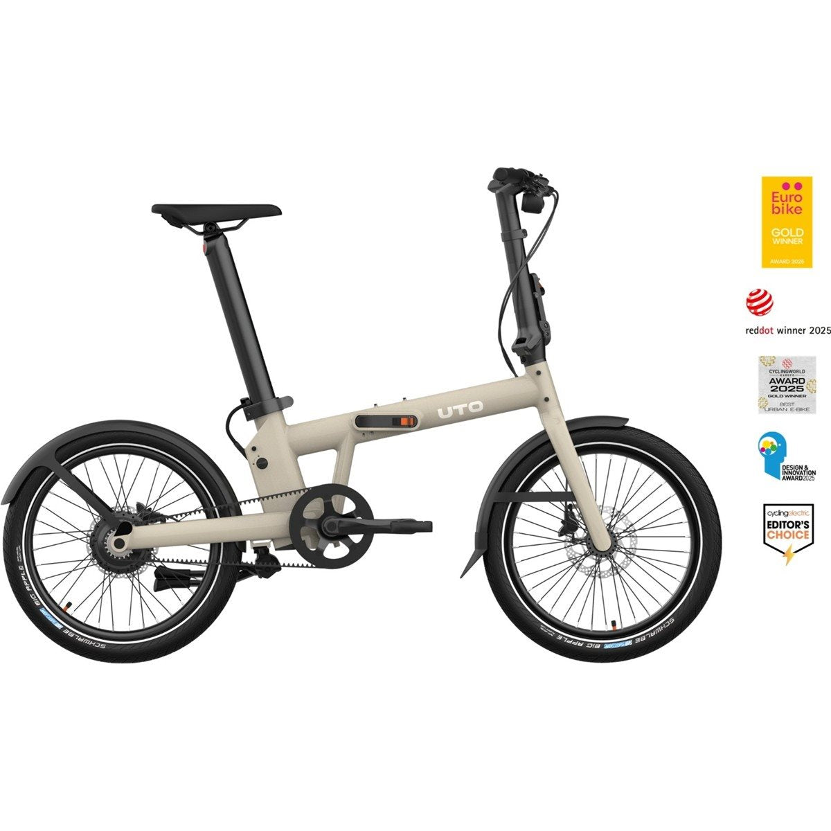 Hopfällbar Elcykel UTO Pro20 Taupe Satin 20"