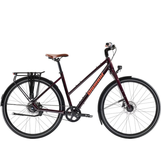 Hybridcykel Diamant Mahon Style Plus Midstep Schwarzkirsch Metallic