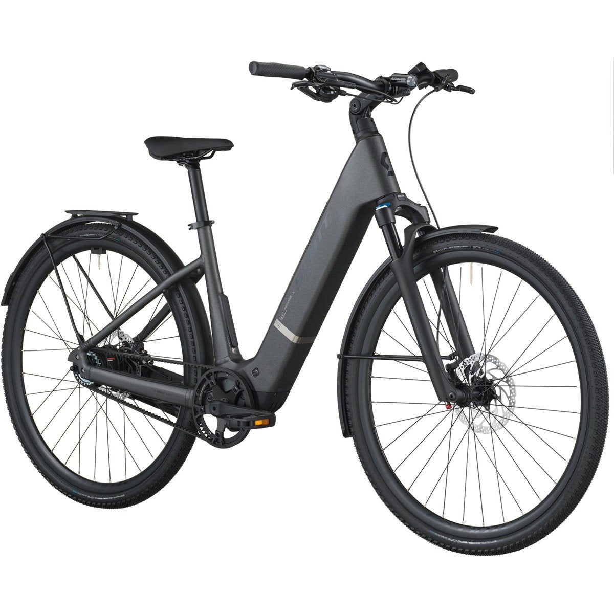 Hybridcykel el Scott Passage 10 Belt Wave Midnight Grey