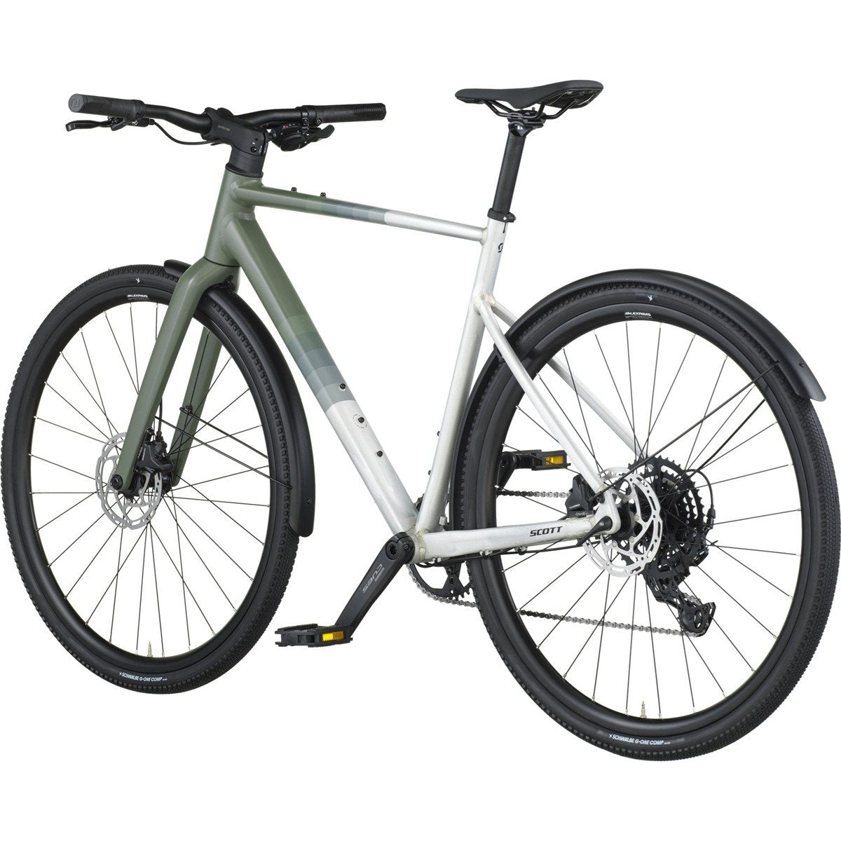 Hybridcykel Scott Metrix 30 EQ Alloy Silver/Wenge Green