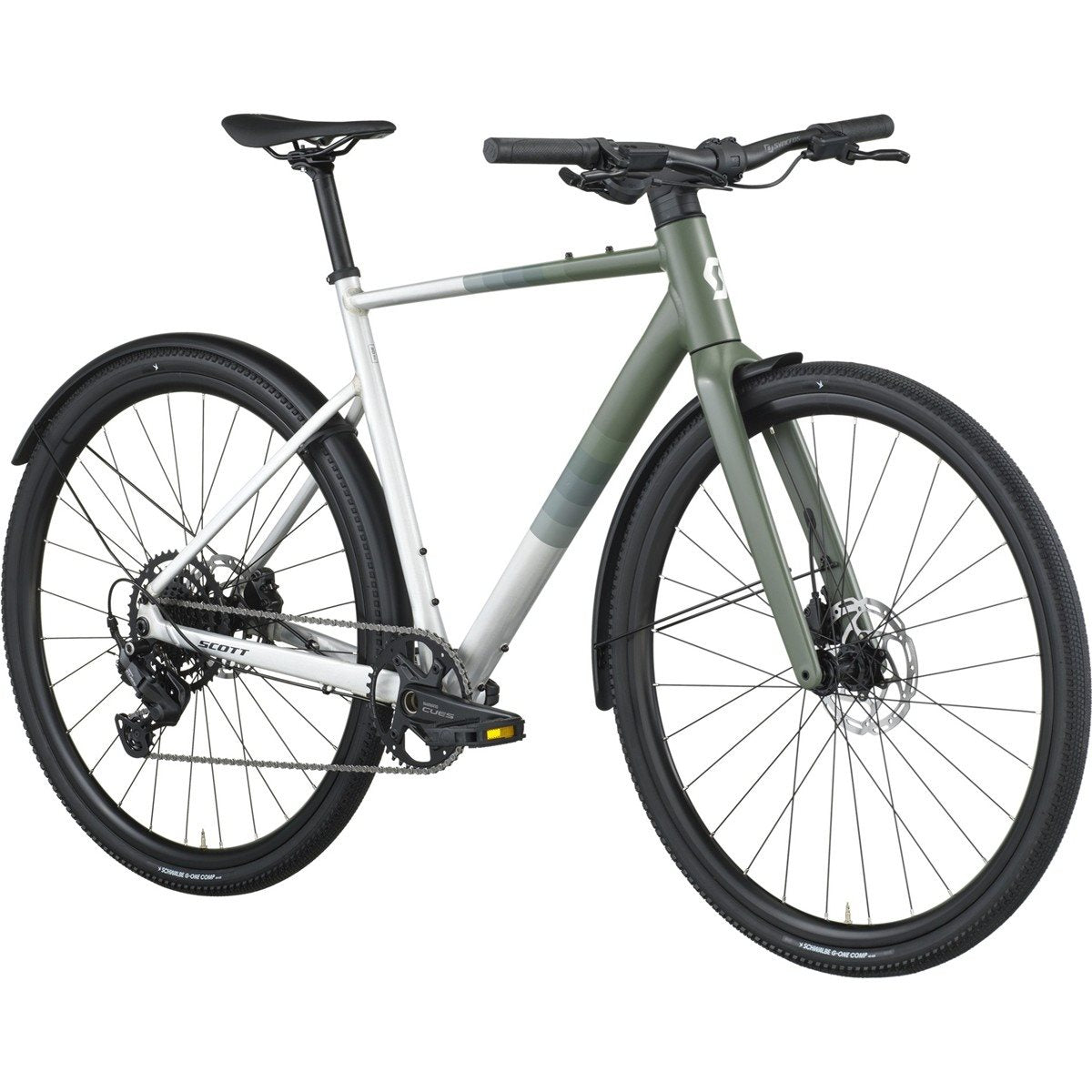 Hybridcykel Scott Metrix 30 EQ Alloy Silver/Wenge Green