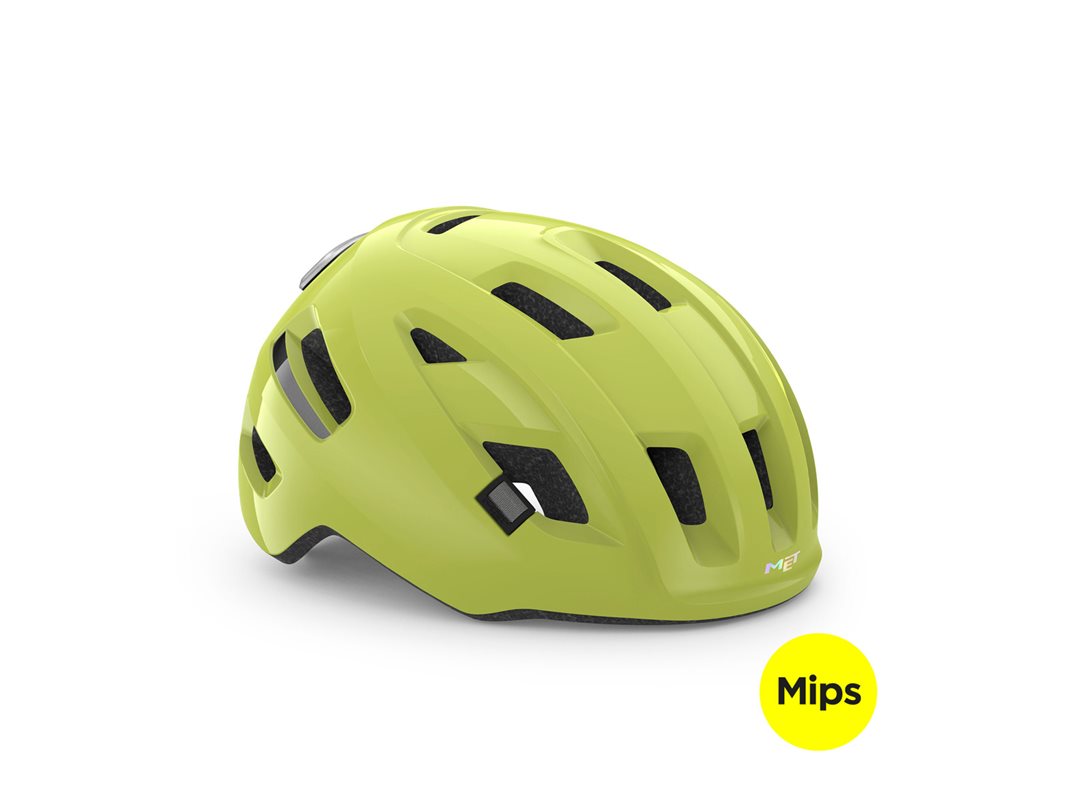MET Cykelhjälm E-Mob Mips Lime/Glossy