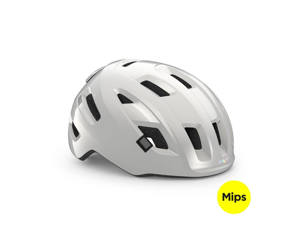 MET Cykelhjälm E-Mob Mips White/Glossy