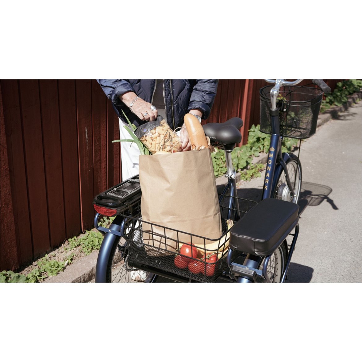 Monark Abbe Trehjulig Elcykel 5 Växlar Blå