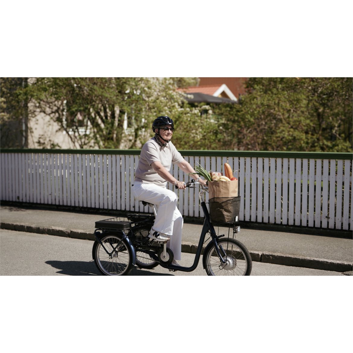 Monark Abbe Trehjulig Elcykel 5 Växlar Blå