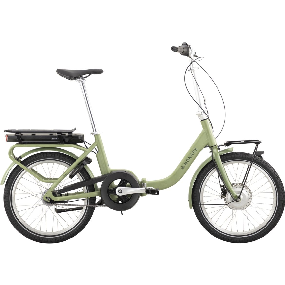 Monark dELbar Hopfällbar Elcykel 20 Tum 7 Växlar Grön