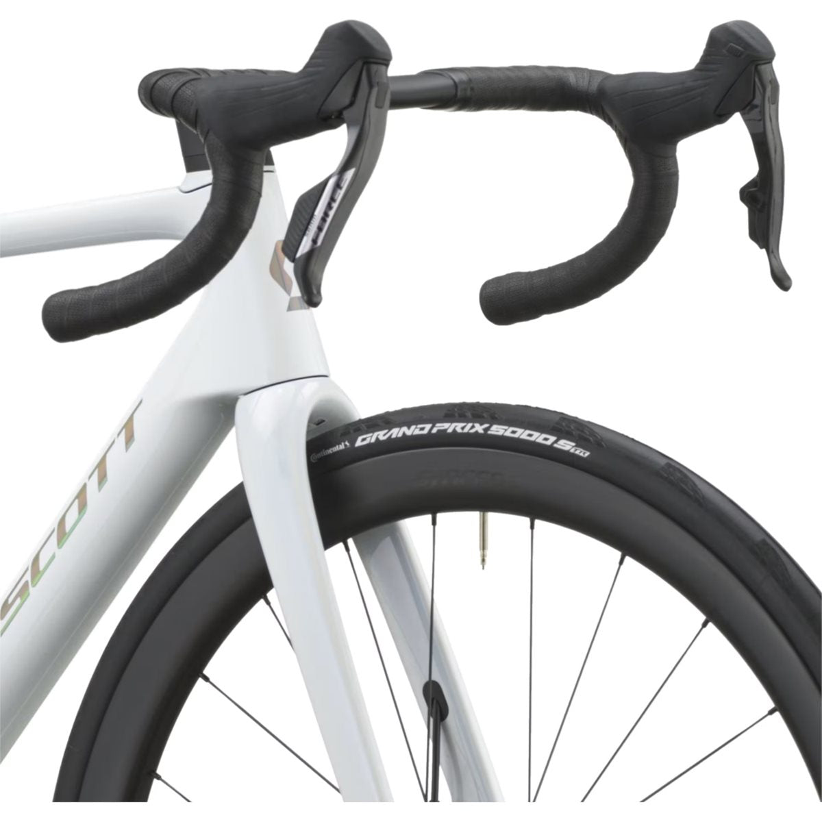 Racercykel allround Scott Addict RC Team Rainbow White