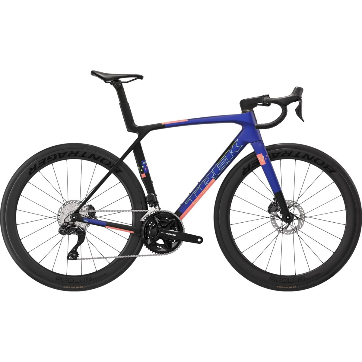 Racercykel allround Trek Madone SL 6 Gen 8 Matte Cobalt/Trek Black/Living Coral