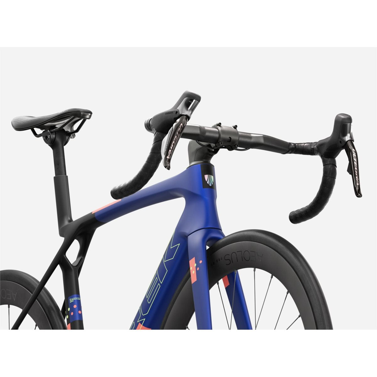Racercykel allround Trek Madone SL 7 Gen 8 Matte Cobalt/Trek Black/Living Coral
