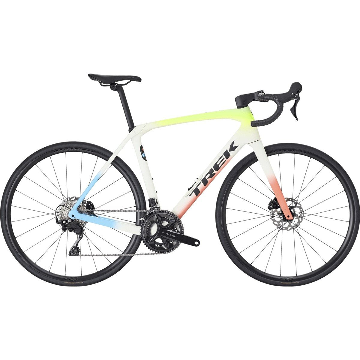 Racercykel Trek Domane SL 5 Gen 4 Era White/Glowstick/Coral Fade