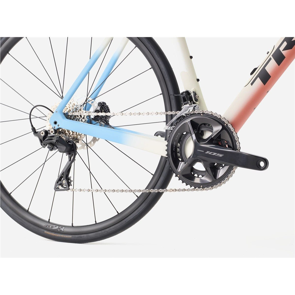 Racercykel Trek Domane SL 5 Gen 4 Era White/Glowstick/Coral Fade