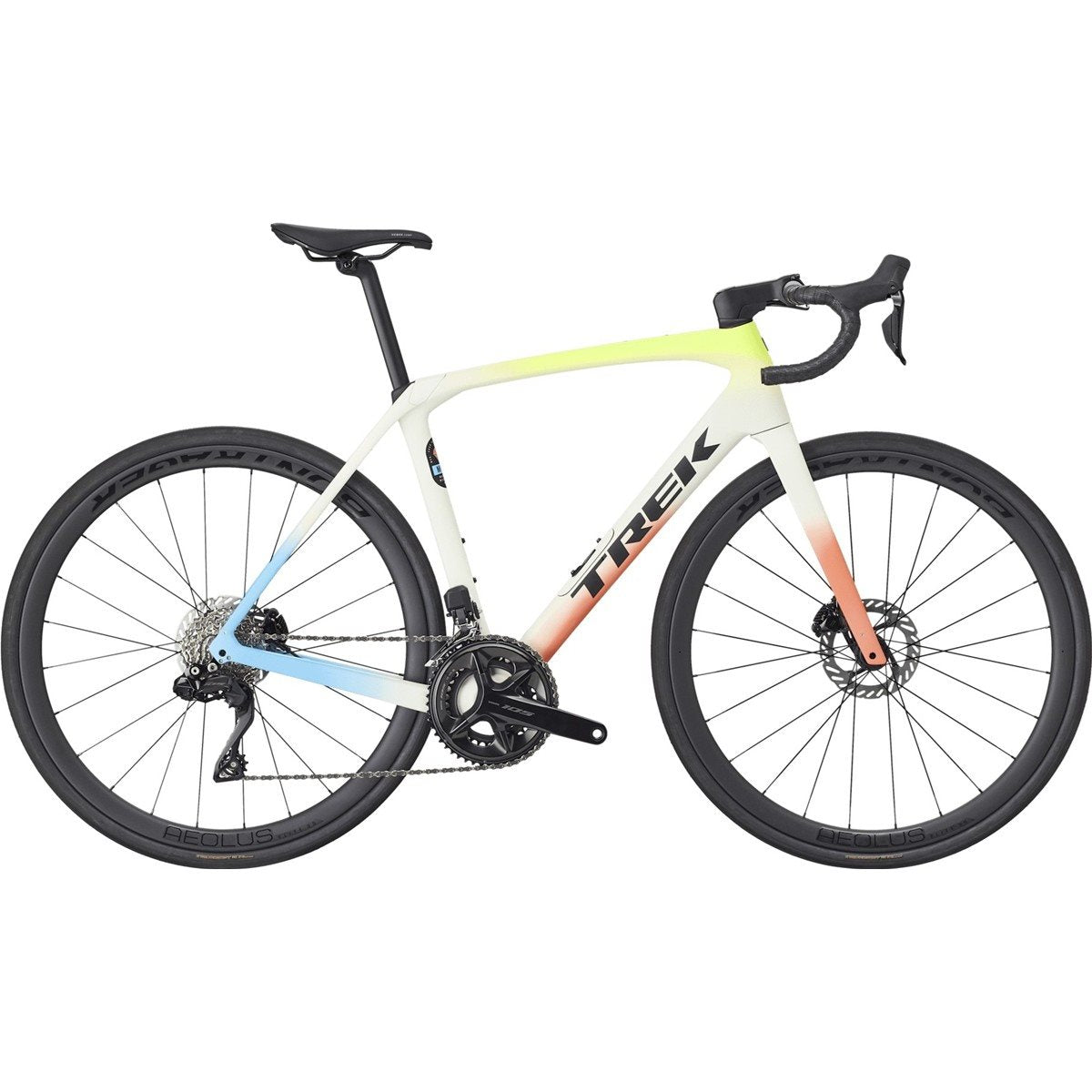 Racercykel Trek Domane SL 6 Gen 4 Era White/Glowstick/Coral Fade