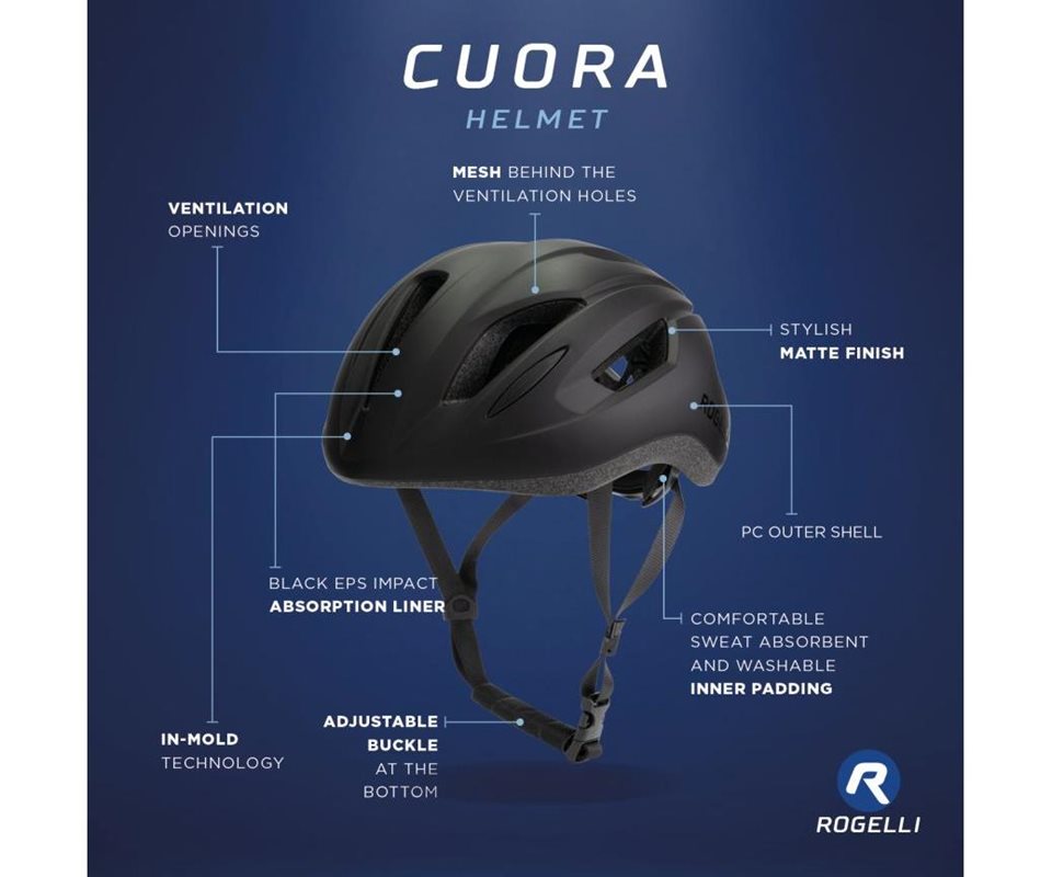 Rogelli Cykelhjälm Cuora Black
