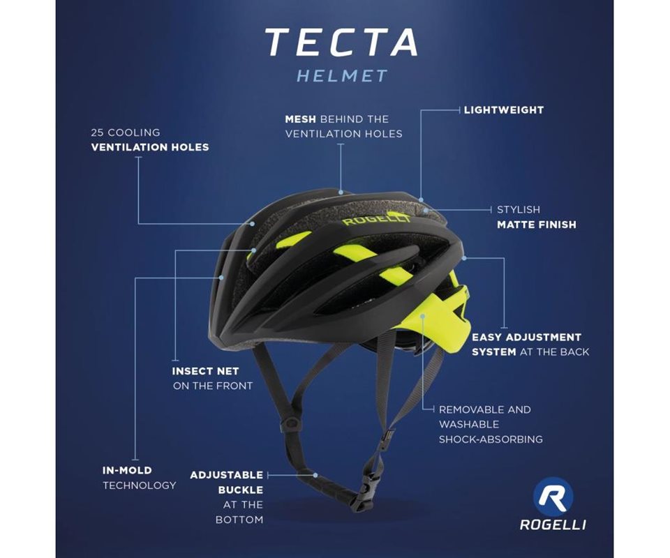 Rogelli Cykelhjälm Tecta Black/Fluor