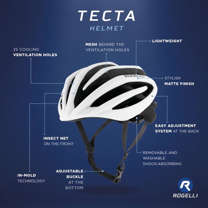 Rogelli Cykelhjälm Tecta White/Black