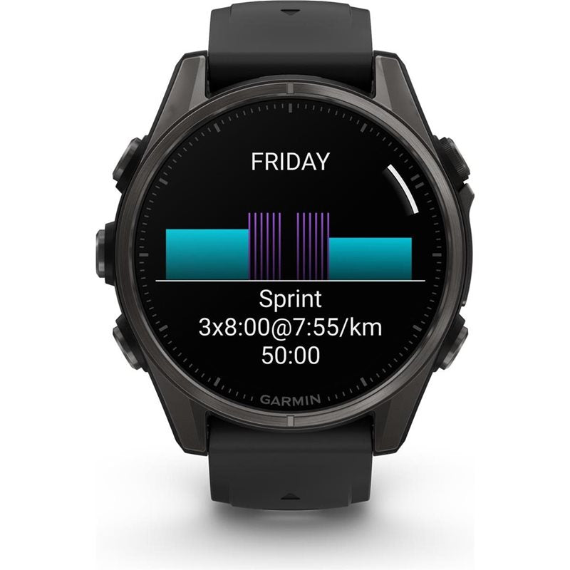Träningsklocka Garmin Fenix 8 Amoled Sapphire 43mm black/black