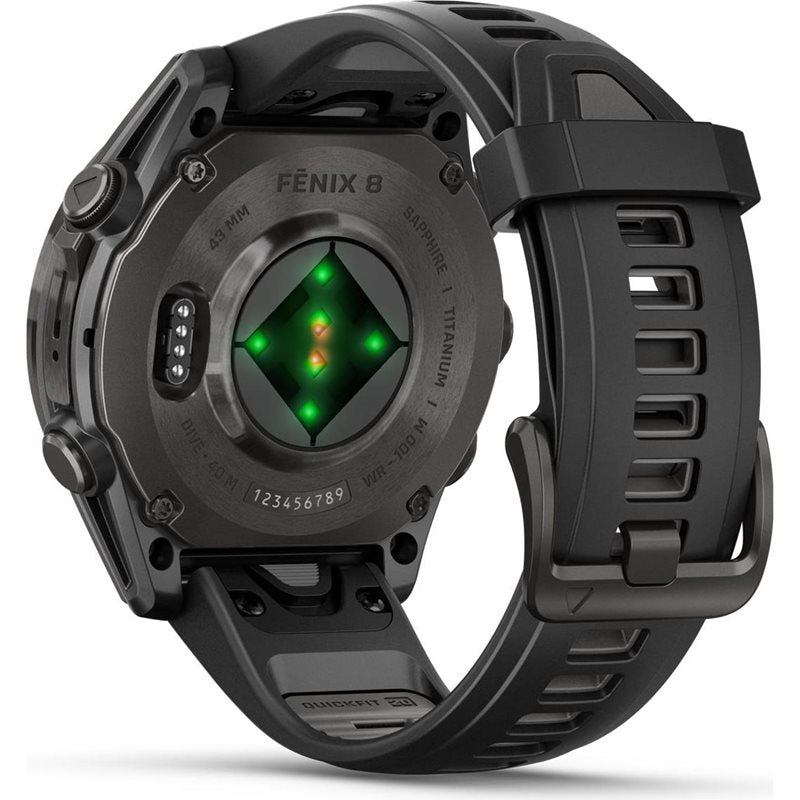 Träningsklocka Garmin Fenix 8 Amoled Sapphire 43mm black/black
